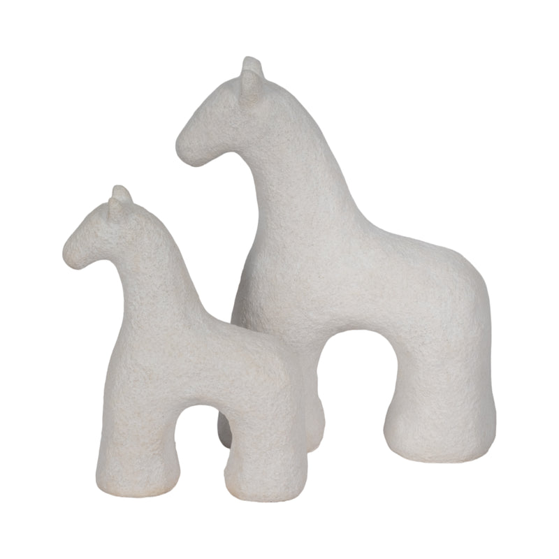 6 Textured Horse, White