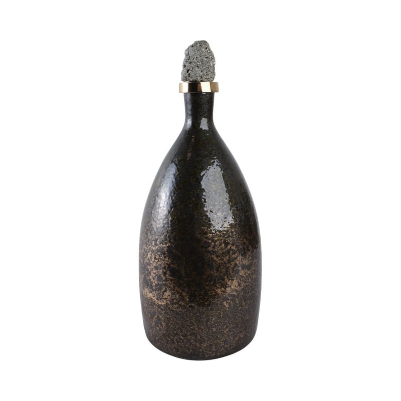 18 Arielle Medium Pyrite Stone And Glass Bottle