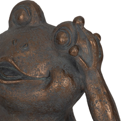 7 Frog With Solar Orb, Antique Copper