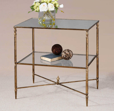 Henzler 65 W x 66 H x 45 D Silver Rectangle End Table with Mirror Top