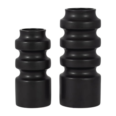 CER, 9 TIERED VASE, BLACK