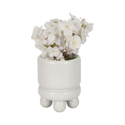 7 Knobby Footed Planter, White