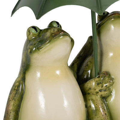 9 Sitting Frogs With Umbrella, Green