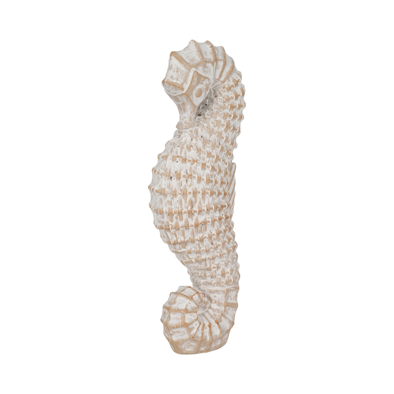 12 Resin Wicker Seahorse, White