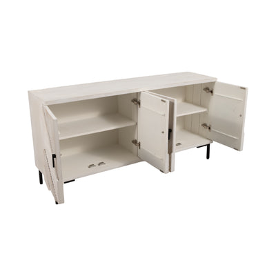 60 Harlow Carved Wood Sideboard, White Washed