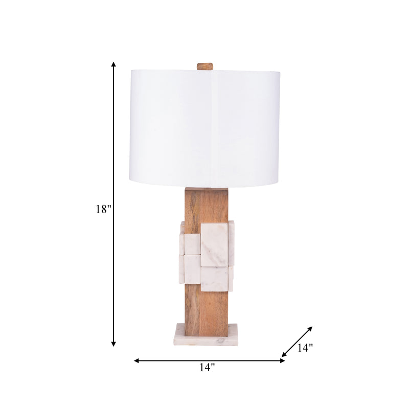 Marble, 18h Table Lamp, White