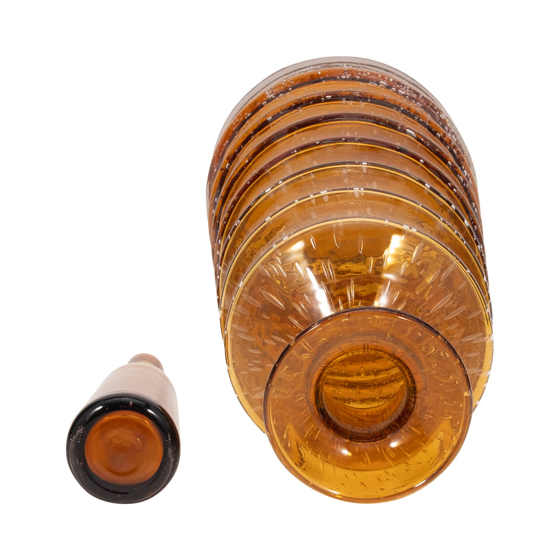 18 Clarimond Ridged Amber Glass Bottle