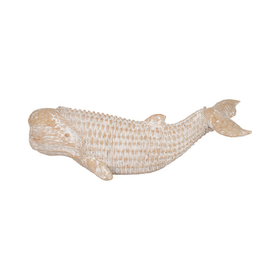 17 Resin Wicker Beluga Whale, White