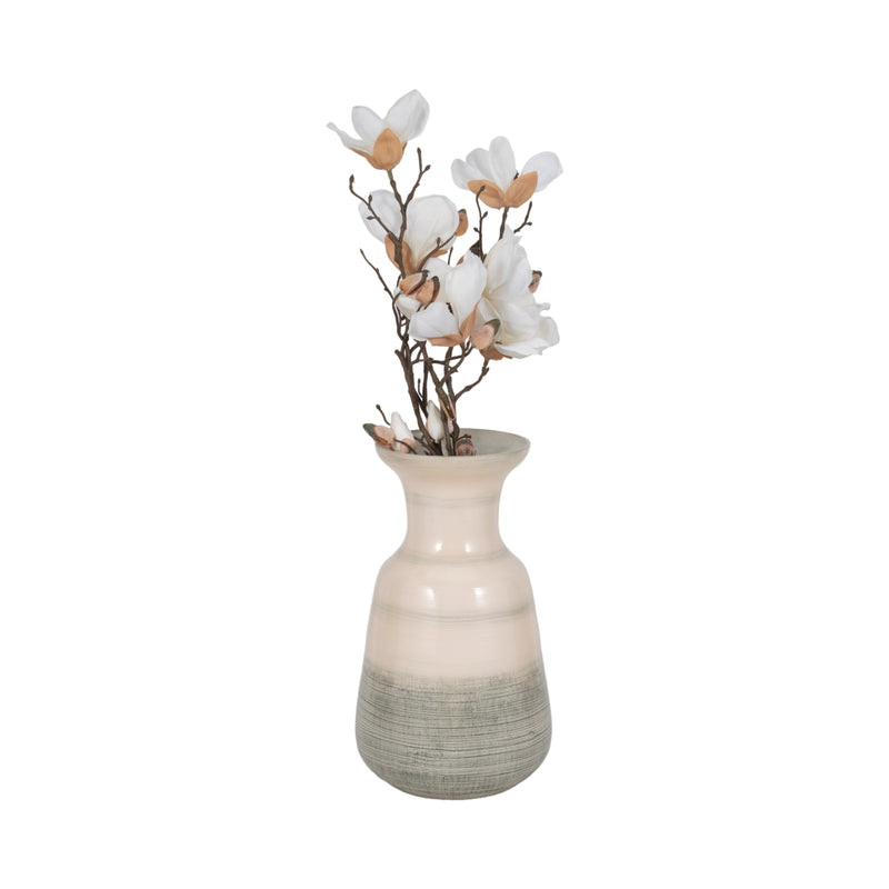 Glass, 14 2-toned Enamel Vase, White