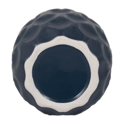 CER, 8 HONEYCOMB DIMPLED VASE, NAVY