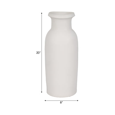 CER, 20H TALL SLIM VASE, WHITE