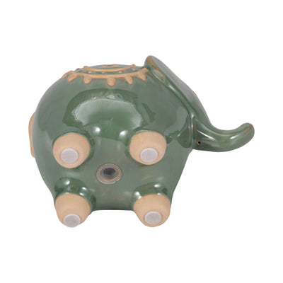 7 Elephant Planter, Green