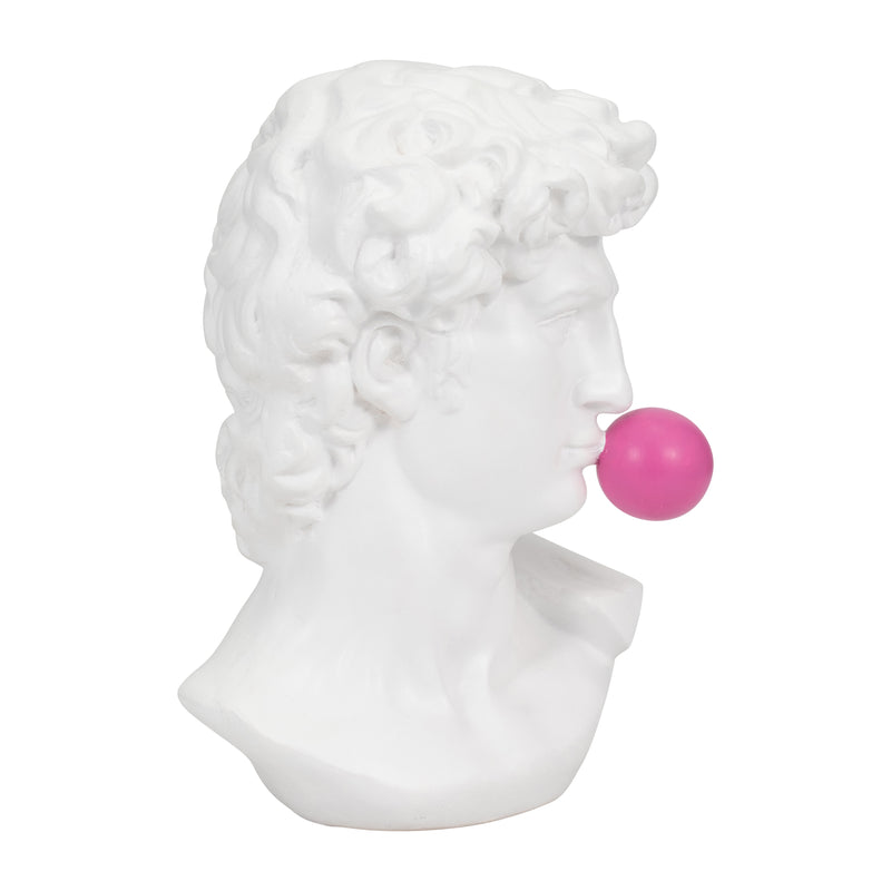 Resin, 13 Greek God Head W/gum, White