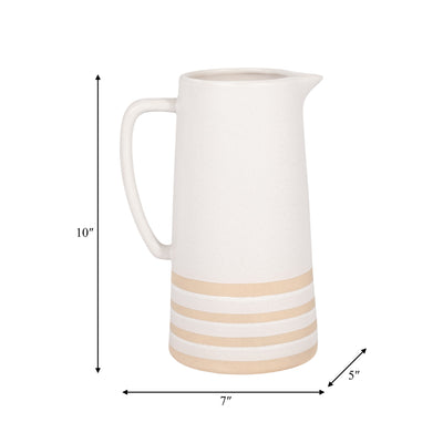 CER, 10 PITCHER WITH LINES, IVORY