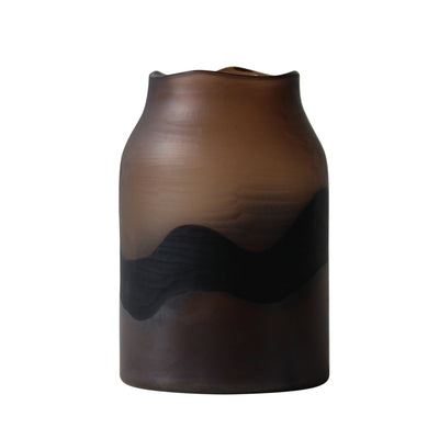 12 Mason Medium Brown Glass Vase