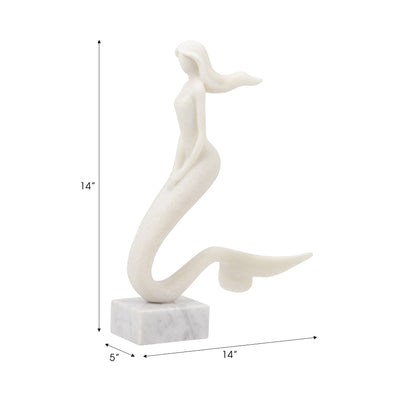 14 Caspian Mermaid Statuary, White