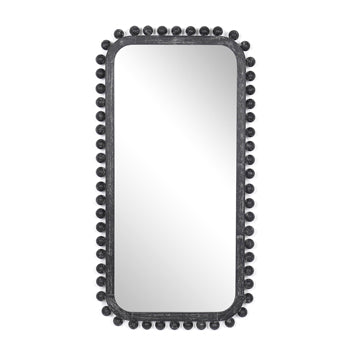 23x45 Knobby Rectangular Mirror, Black