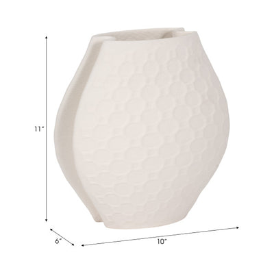 11 ELPHANTINE 3D PRINTED VASE, IVORY/BEIGE