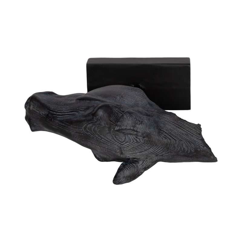 11 Horse Head Sculpture On Stand, Black