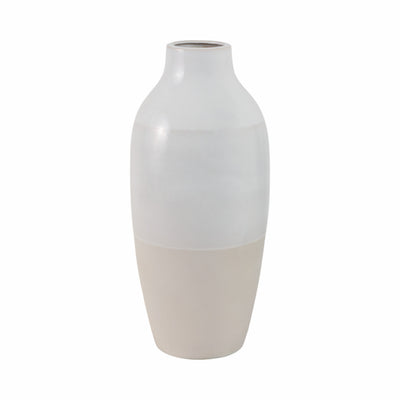 CLAY, 19 2-TONE REACTIVE VASE, IVORY