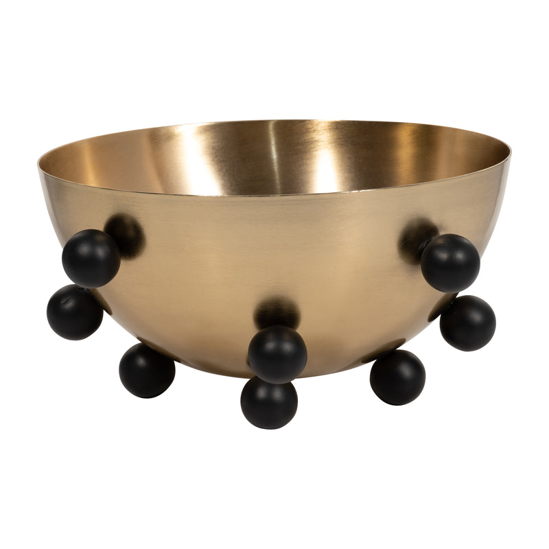 METAL, 13 BUBBLE BOWL, GOLD/BLACK