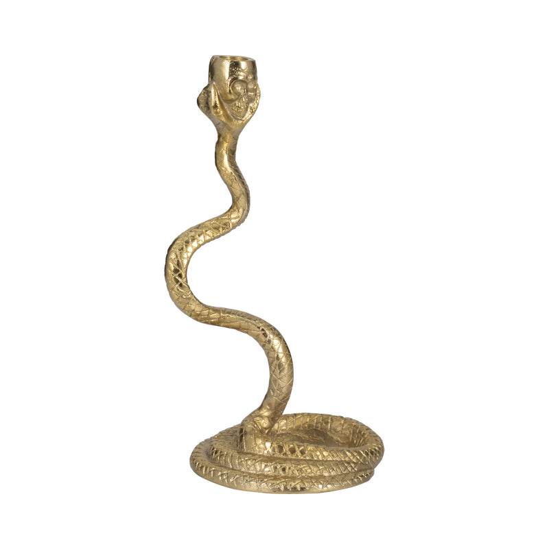 13 Snake Taper Candle Holder, Gold