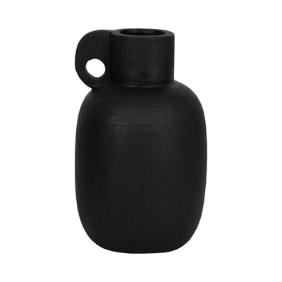 15 Modern Terracotta Jug Vase W/handle, Black