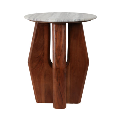 20 Curved Legs Accent Table Marble Top, Brown