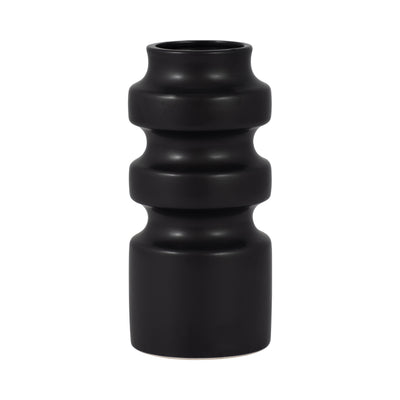 CER, 9 TIERED VASE, BLACK