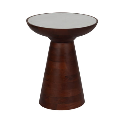 20 Wood Accent Table Marble Top, Walnut/white