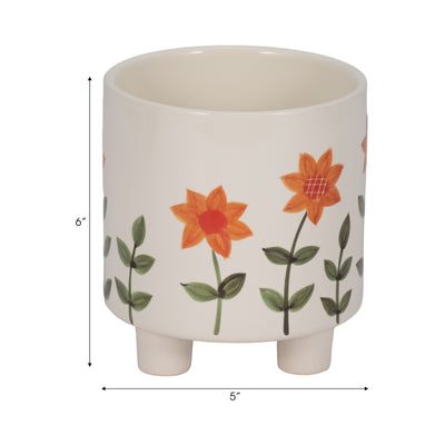 6 Footed Hand Painted Planter, Multi