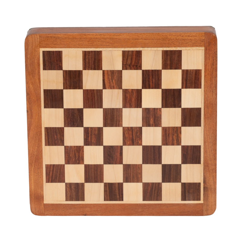 10 Acacia Wood Magnetic Chess Set, Natural