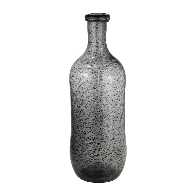 GLASS, 17H IRREGULAR SHAPE VASE, SMOKE