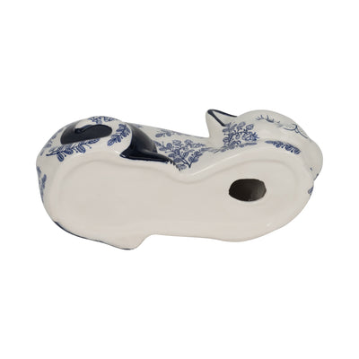 CER, 9 SLEEPING CHINOISERIE CAT, BLUE/WHITE