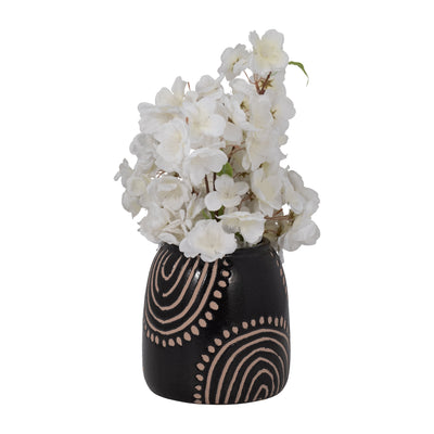 CER, 6 TRIBAL ARCH VASE, BLACK/TAN