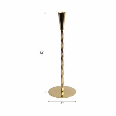 12x4 Twisted Taper Holder, Gold