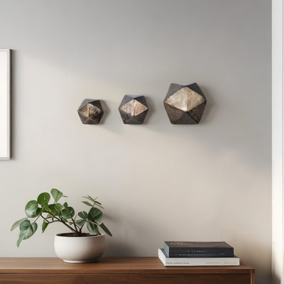 S/3 5/6/9 Akiko Geometric Wall Bubbles, Bronze