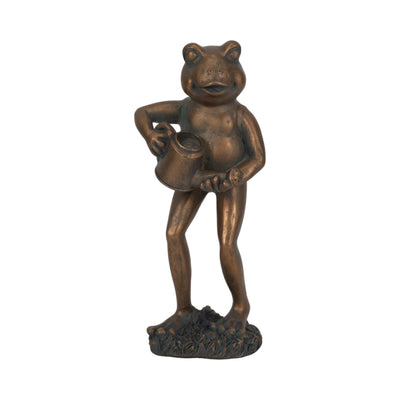 10 Frog With Watering Can, Bronze