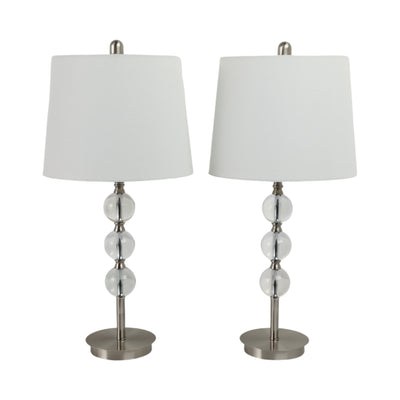 S/2, Crystal 27 Table Lamps, Silver