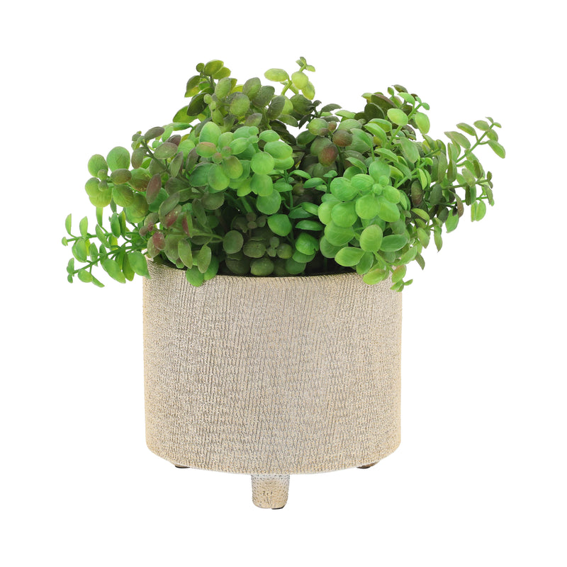 CER, S/2 6/8 FOOTED SCRATCHED PLANTERS, CHAMPAGNE