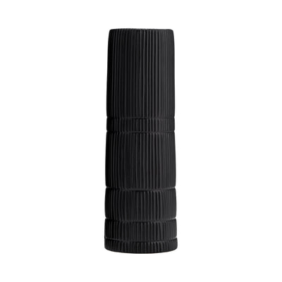 CER, 15H LINED CYLINDER VASE, MATTE BLACK