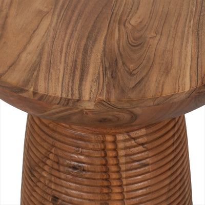 20 Grooved Base Wood Accent Table, Natural