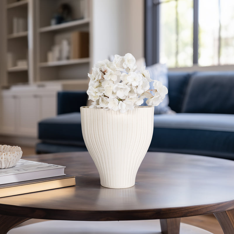 9 BELLO 3D PRINTED VASE, IVORY/BEIGE