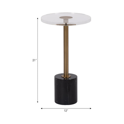 21 ELISIA ACRYLIC AND MARBLE ACCENT TABLE