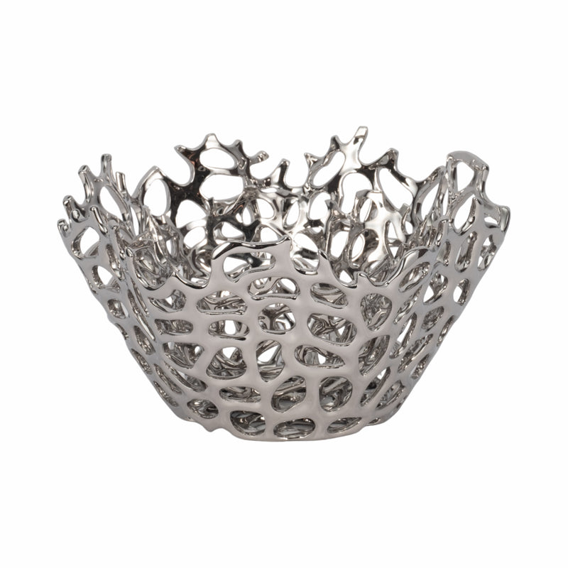 S/2 10/13 Steffi Silver Ceramic Bowls