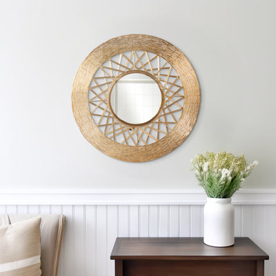 METAL 28 WEAVE-LIKE MIRROR, GOLD WB