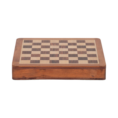 10 Acacia Wood Magnetic Chess Set, Natural