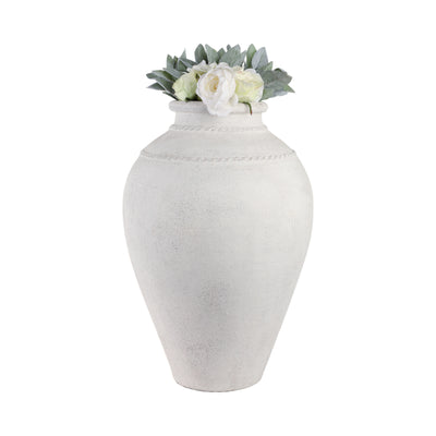 30 Terracotta Floor Vase, Ivory