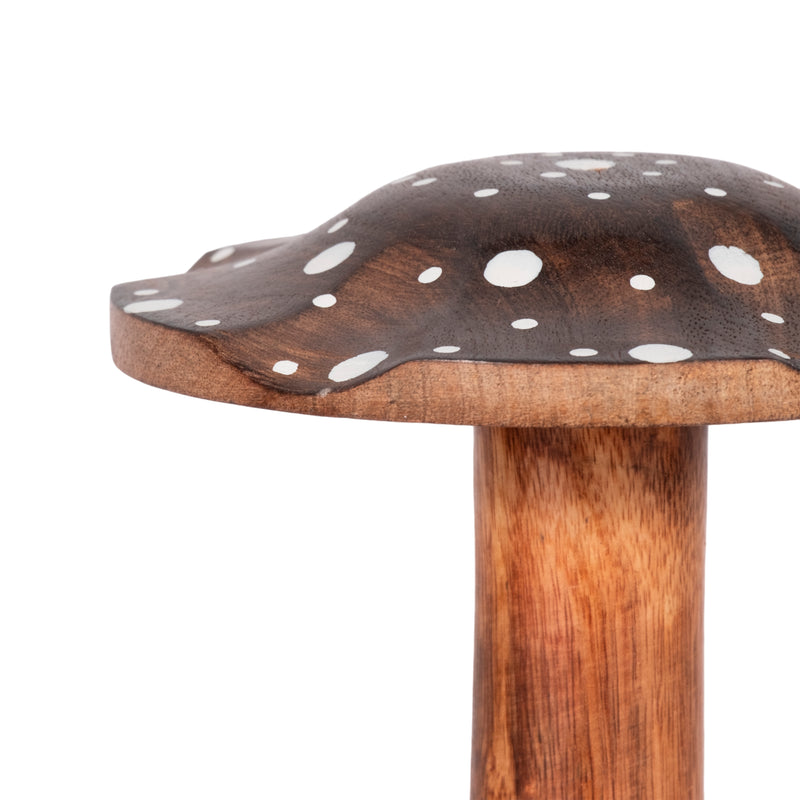 10 Wood Mushroom With White Dots, Brown