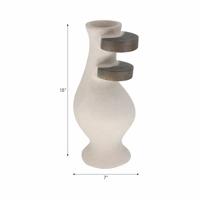 Ecomix, 15 Abstract Vase, Ivory